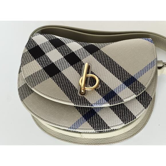 Burberry Small Rocking Horse Check Lichen Bag Jackquard Italy 80996621 NWT $1990 - Picture 9 of 16